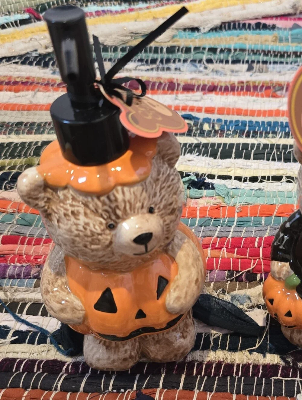 2 Teddy Bear Halloween Soap Dispenser Pumpkin Teddy Bear Skeleton Teddy bear